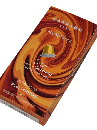 Капсулы Carraro caramel, алюминиевые — 10 штук, совместимы с Nespresso®