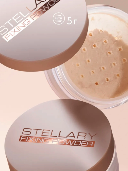 Yuz uchun upa Stellary Perfect matte fixing powder, sochiluvchan, ton 01 Transparent