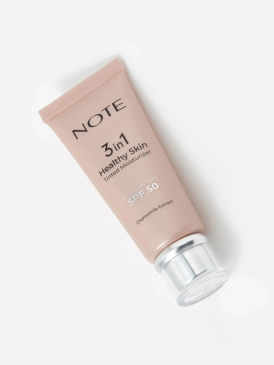 NOTE 3 in 1 ton namlovchi krem SPF 50, UVA/UVB himoya, romashka, 30 ml