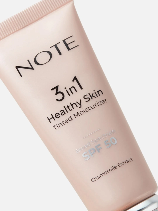 NOTE 3 in 1 ton namlovchi krem SPF 50, UVA/UVB himoya, romashka, 30 ml