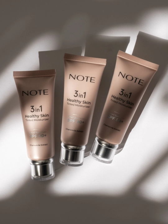 NOTE 3 in 1 ton namlovchi krem SPF 50, UVA/UVB himoya, romashka, 30 ml