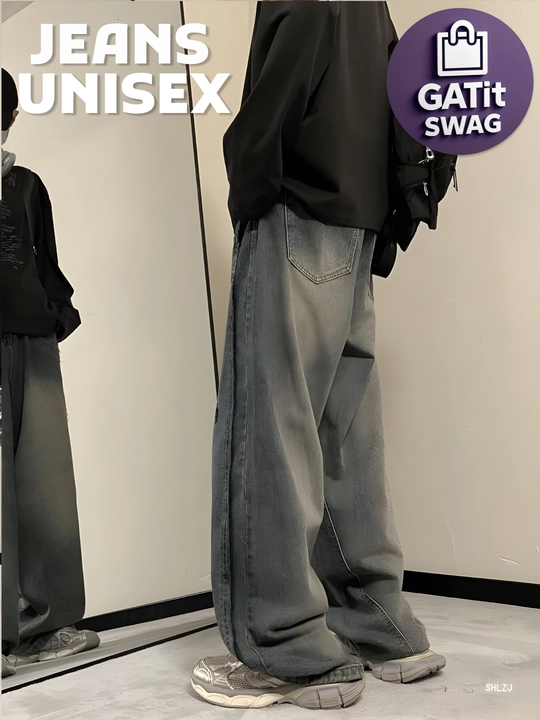 Y2K uslubidagi erkaklar va ayollar jinsi — uniseks baggi oversize, koreyscha stil 2025