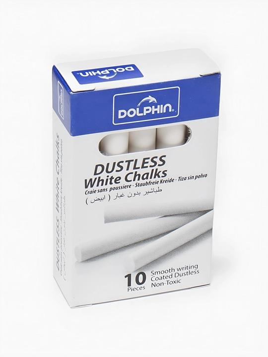 Мелки Dolphin круглые белые, 10 штук