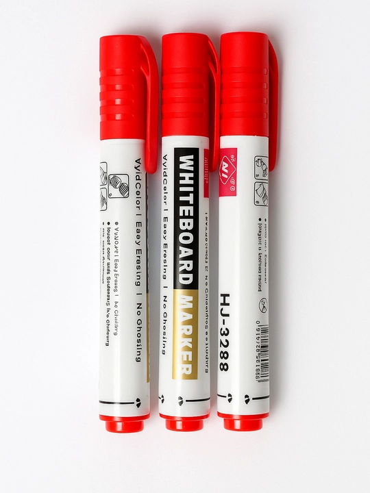 Oq doska uchun marker HJ-3288, qizil, to‘plamda 3 dona - 
