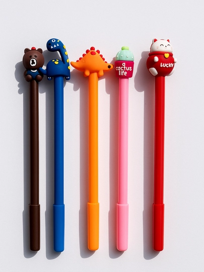 Ручки шариковые с игрушками, синие, 5 штук — HOBBYZO-5ИГРУШКА
