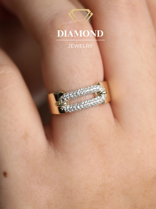 Ayollar uchun oltin uzuk , tilla 585 proba, 3.78gr,D17U model, DIAMOND