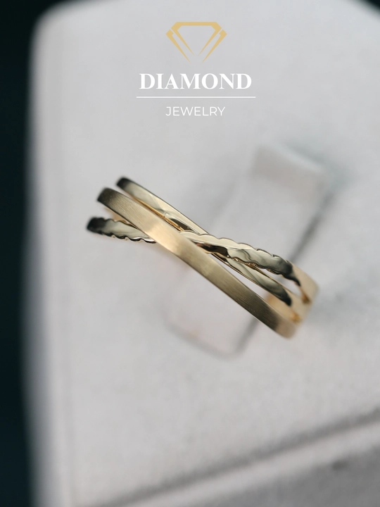 Ayollar uchun oltin uzuk, tilla 585 proba, 1.90 gr, D19U model, DIAMOND