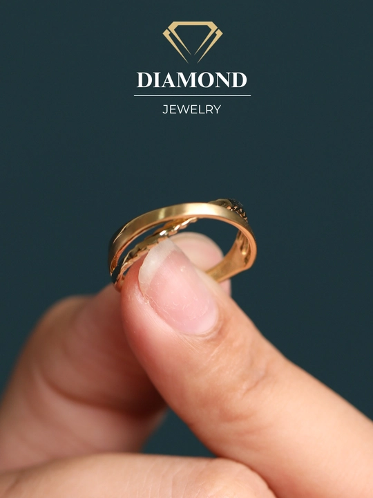 Ayollar uchun oltin uzuk, tilla 585 proba, 1.90 gr, D19U model, DIAMOND
