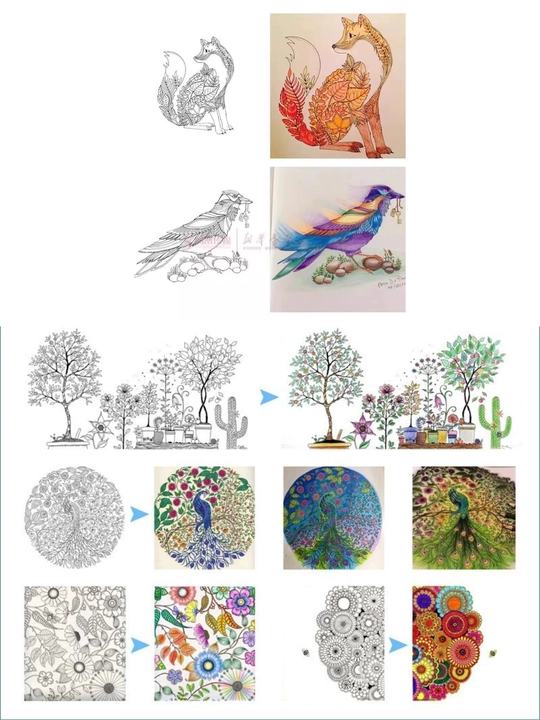 Mandala, anti-stress, boyash kitobi, raskraska, kattalar uchun, 96 bet, Secret garden
