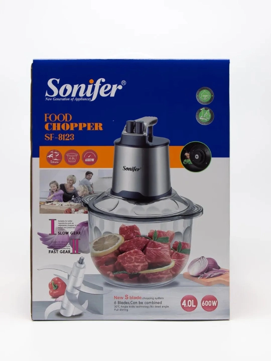 Elekt maydalagich Sonifer SF-8123, 4 litr, сhopper, blender, mikser, gosht maydalagich