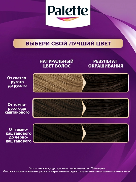 Крем-краска для волос Palette Icc, оттенок N2 темный каштан
