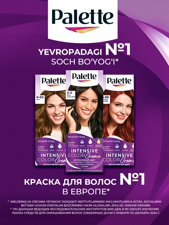 Крем-краска для волос Palette Icc, оттенок N2 темный каштан