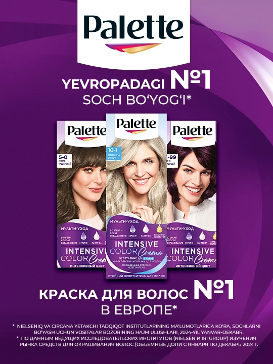 Краска для волос Palette Intensive Color Creme С10 10-1 серебристый блонд