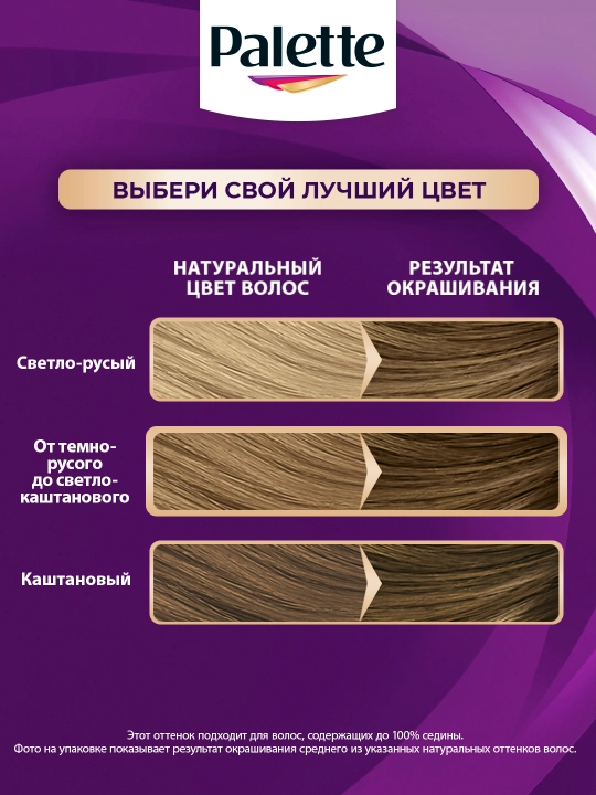 Крем-краска для волос Palette, оттенок N6 7-0 средне-русый, 110 мл