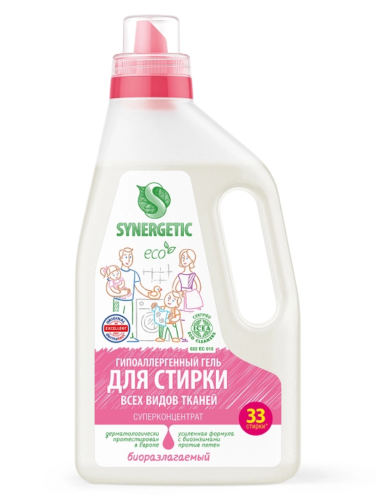 SYNERGETIC гель для стирки универсальный, 1 л