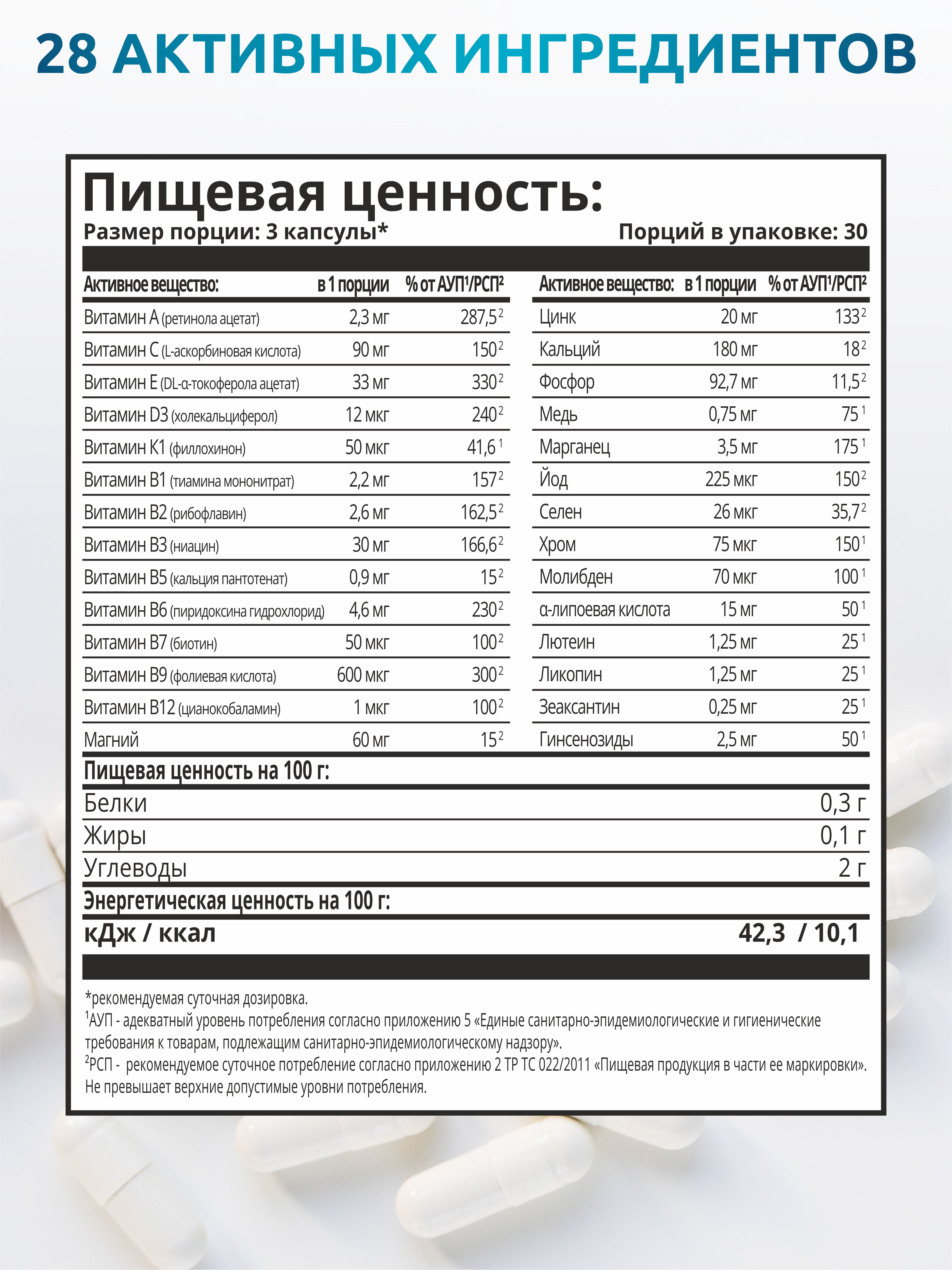 Multivitaminlar Daily Men's Complex, SOLAB, 90 kapsula