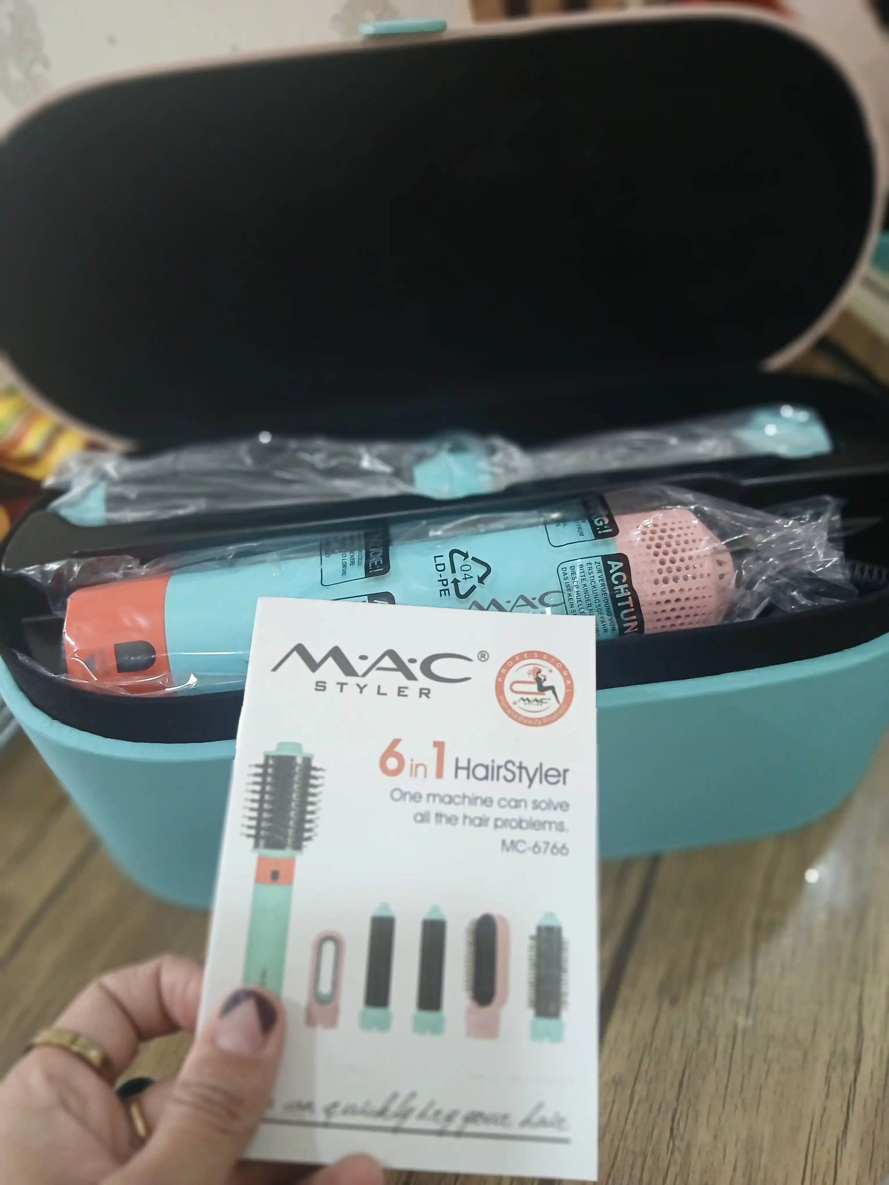 MAC styler soch uchun fen MC-6766, 6 tasi 1 da, havoda tekislash va avtomatik tekislash