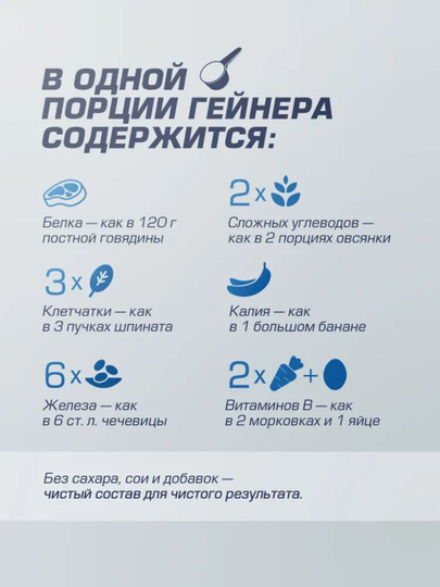 Гейнер для набора массы Siberian Nutrogunz MAD MASS GAINER, Ванильный пломбир, 3600 г