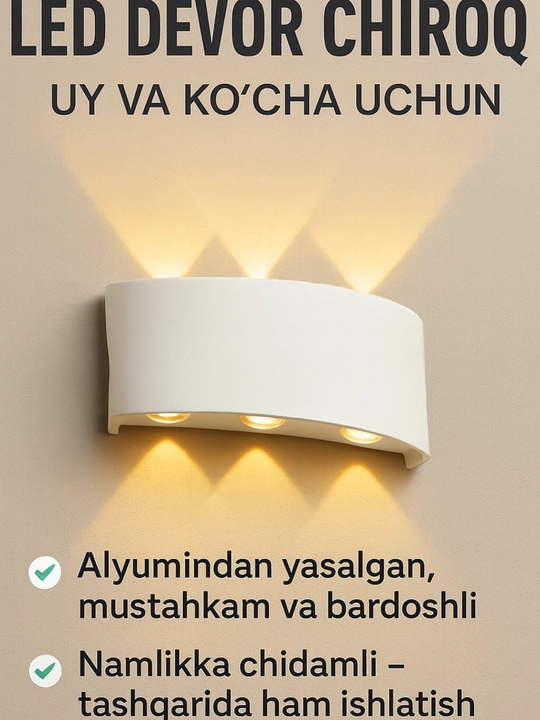 Yoritgich bra devorga, svetodiod LED chiroq - 