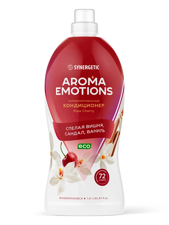 Кондиционер для белья  SYNERGETIC "EMOTIONS" Ripe Сherry / Спелая вишня, 1,8 л