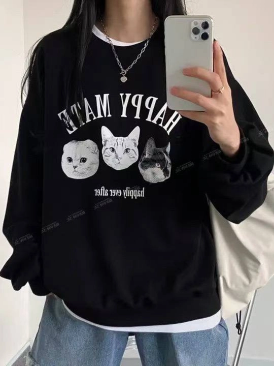 Ayollar uchun svitshot, tolstovka EllyFashion, qizlar uchun bosma naqshli futerdan