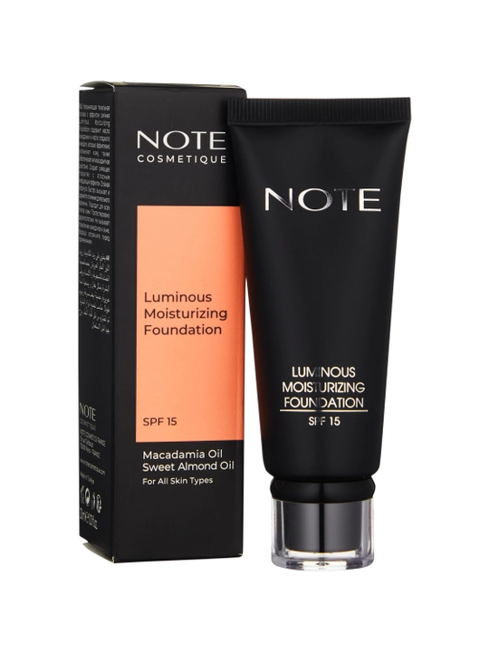 NOTE Luminous Moisturizing Foundation SPF 15 tonal kremi, yaltiroq qoplama