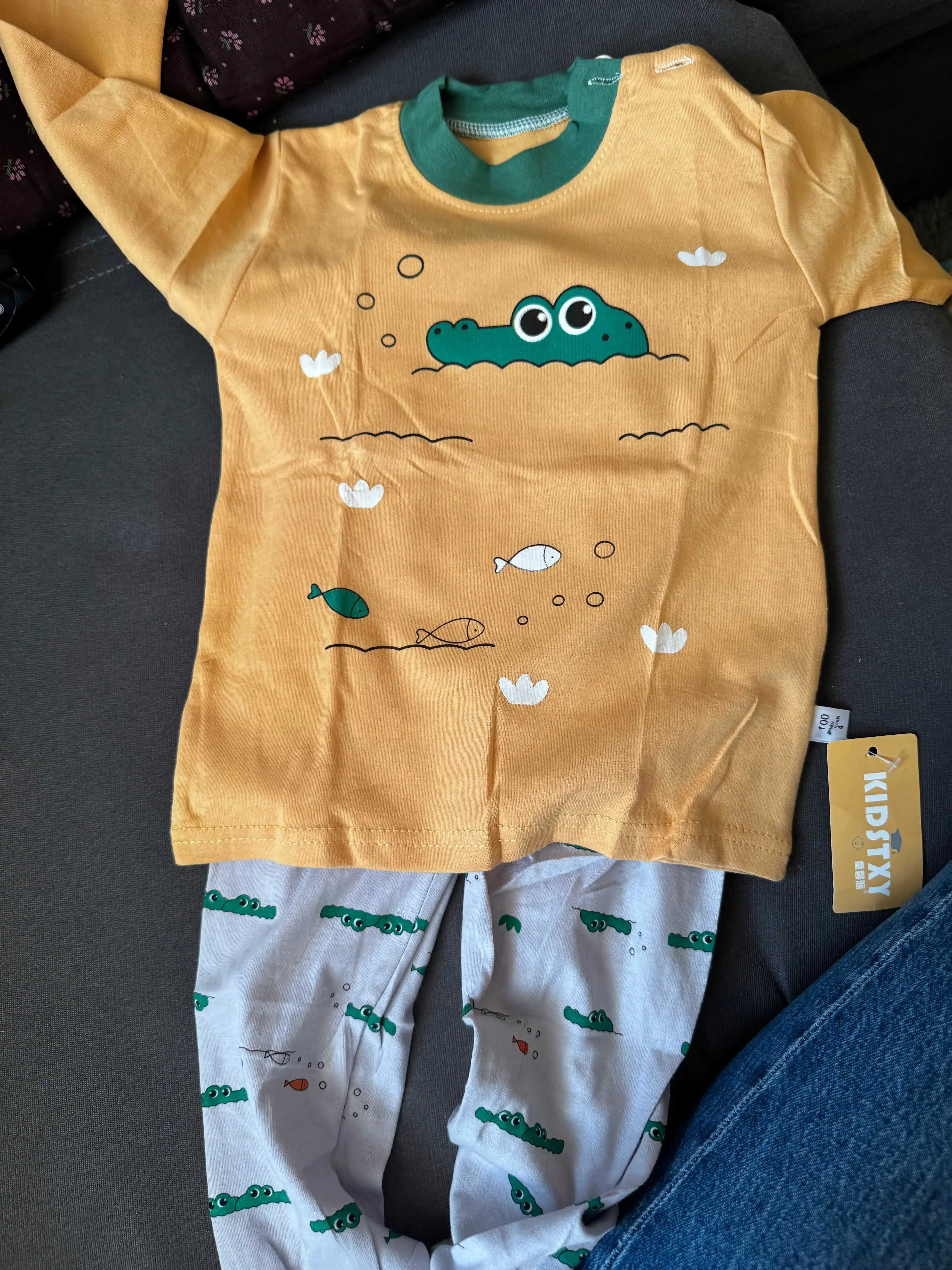 O‘g‘il bolalar va qizlar uchun pijama, 100% paxta, 7 xil rangda (90–130 sm)
