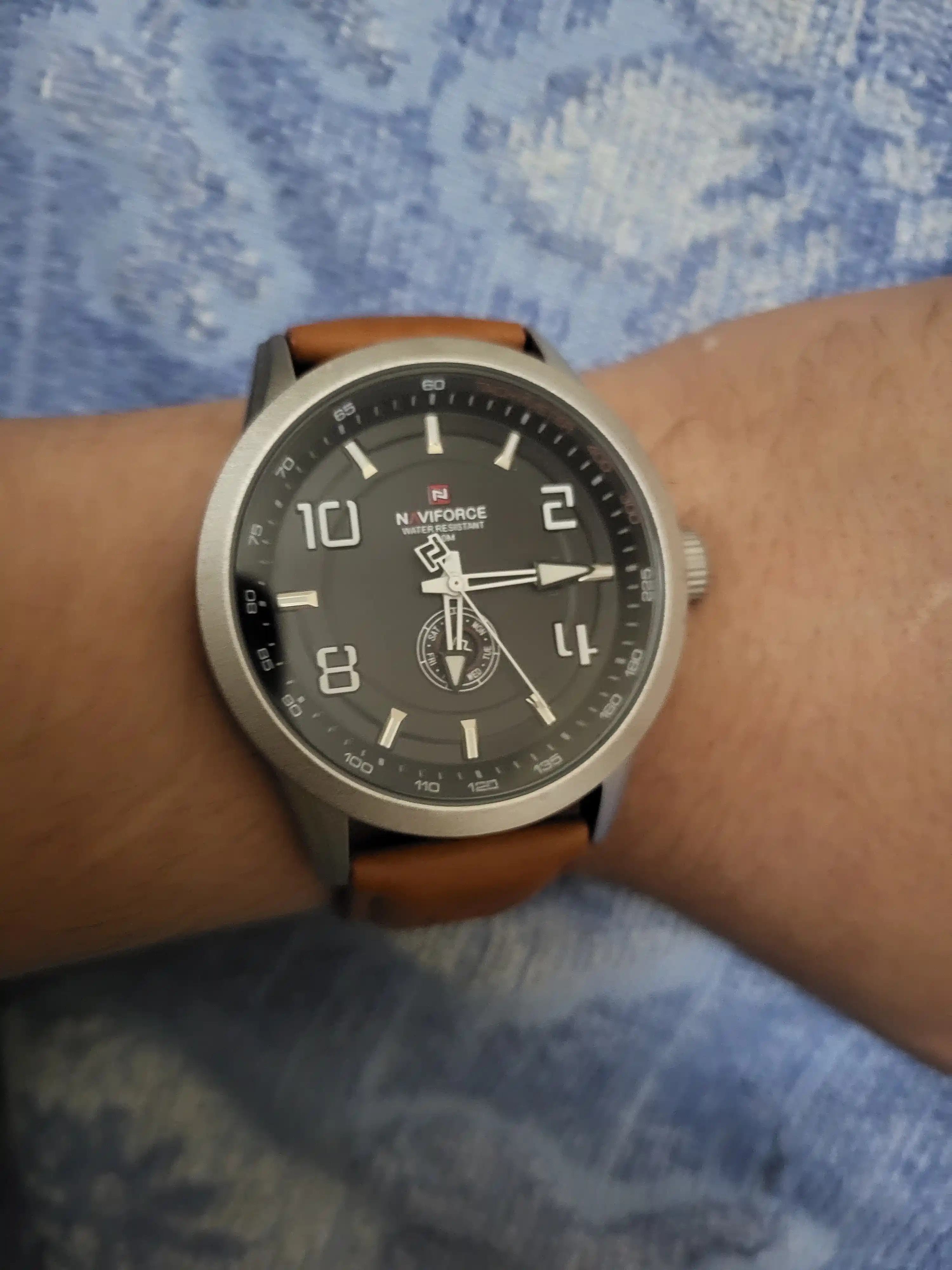 Мужские кварцевые часы Naviforce 9229, армейский стиль