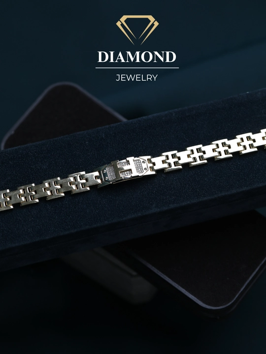 Ayollar uchun oltin braslet, bilaguzuk, 585 namuna, 19.5 gr, D18B model, DIAMOND