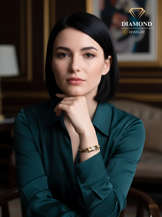 Ayollar uchun oltin braslet, bilaguzuk, 585 namuna, 13.73 gr, D33B model, DIAMOND GOLD