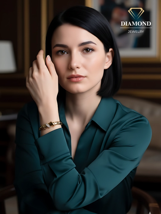 Ayollar uchun oltin braslet, bilaguzuk, 585 namuna, 13.73 gr, D33B model, DIAMOND GOLD