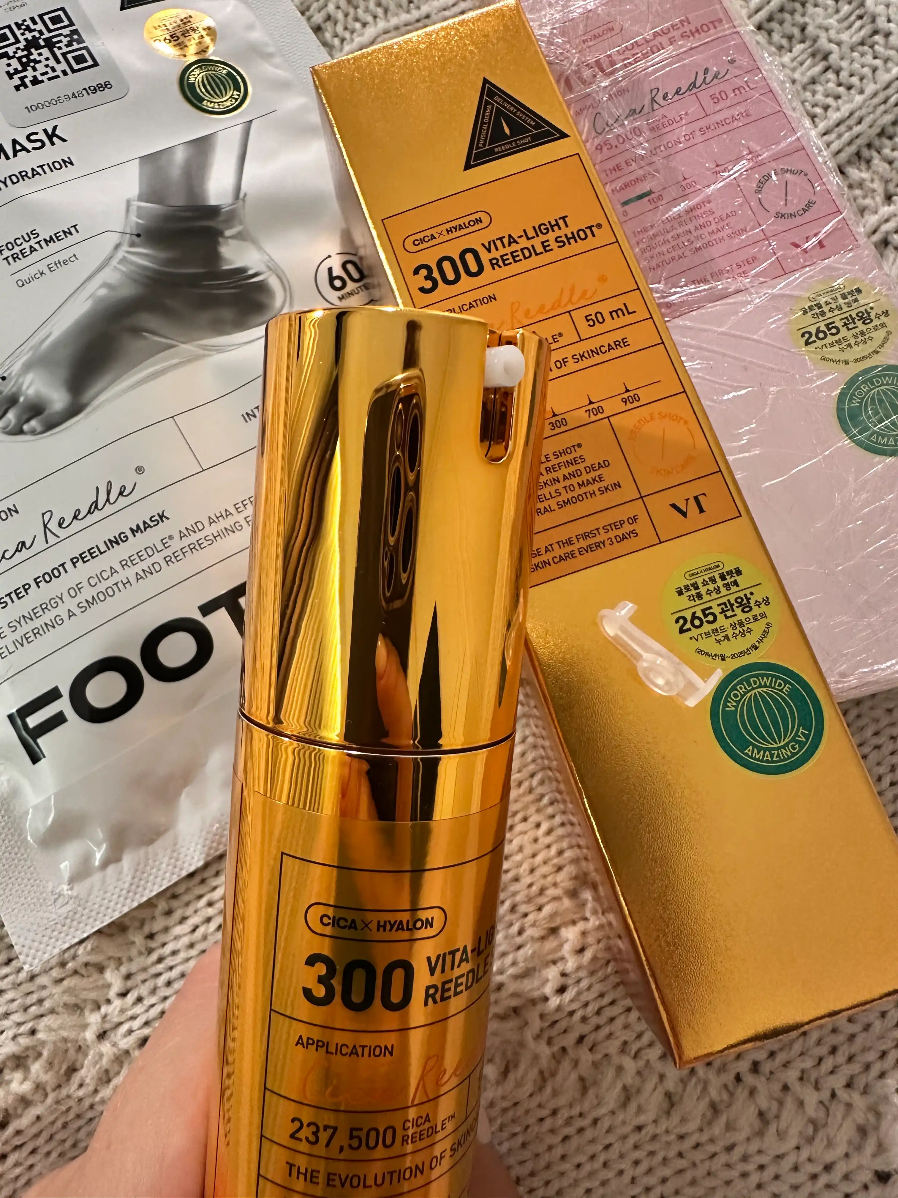 VT Cosmetics Reedle Shot: Collagen, Vita-Light, PDRN, Reti-A, Red 100/300 turlari, 50 ml