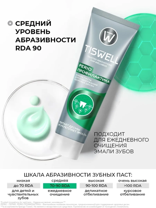 Зубная паста Tiswell от кровоточивости десен с фтором и ксилитом, 110 г