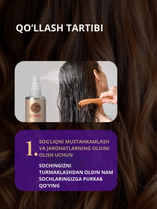 SoWell All-in-one 20 ta 1 da issiqlikdan himoyalovchi soch tarash spreyi 200 ml