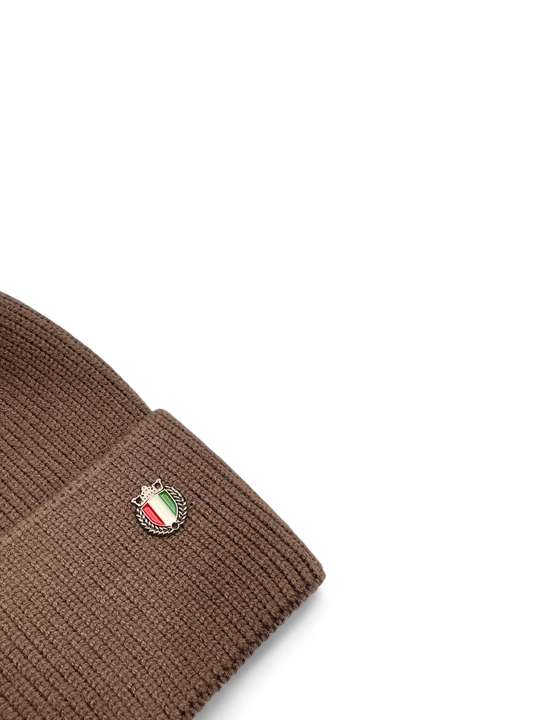 Erkaklar uchun qishki shapka-qalpoq, Basinsa ipidan, logotipli, universal bosh kiyim