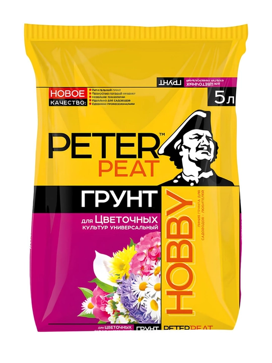 Грунт Peter Peat "Для цветочных растений", универсальный, питательный, 5 л - 