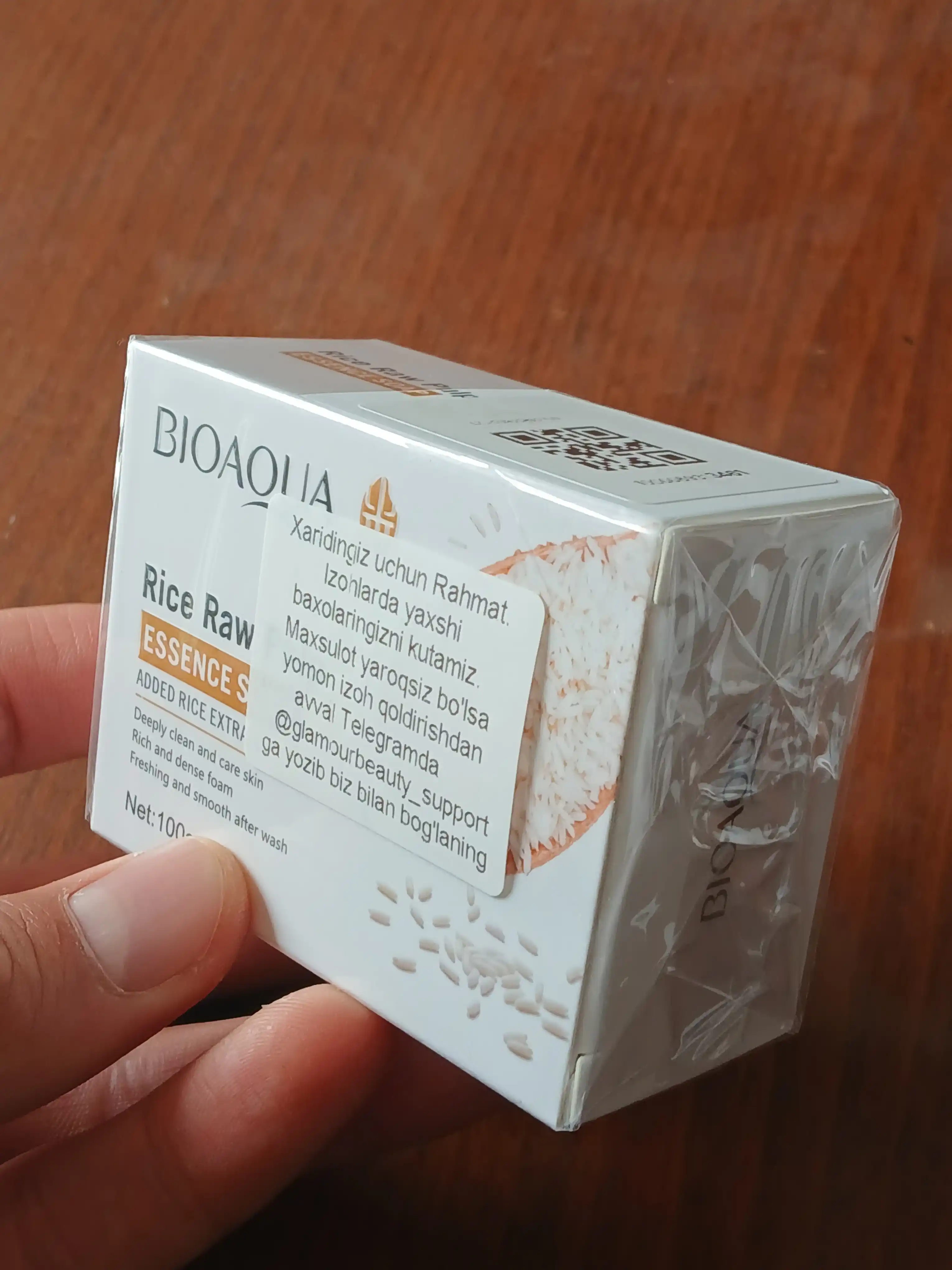 Oqartiruvchi sovun BIOAQUA, guruch ekstrakti bilan, yuz va tana uchun, 100 g