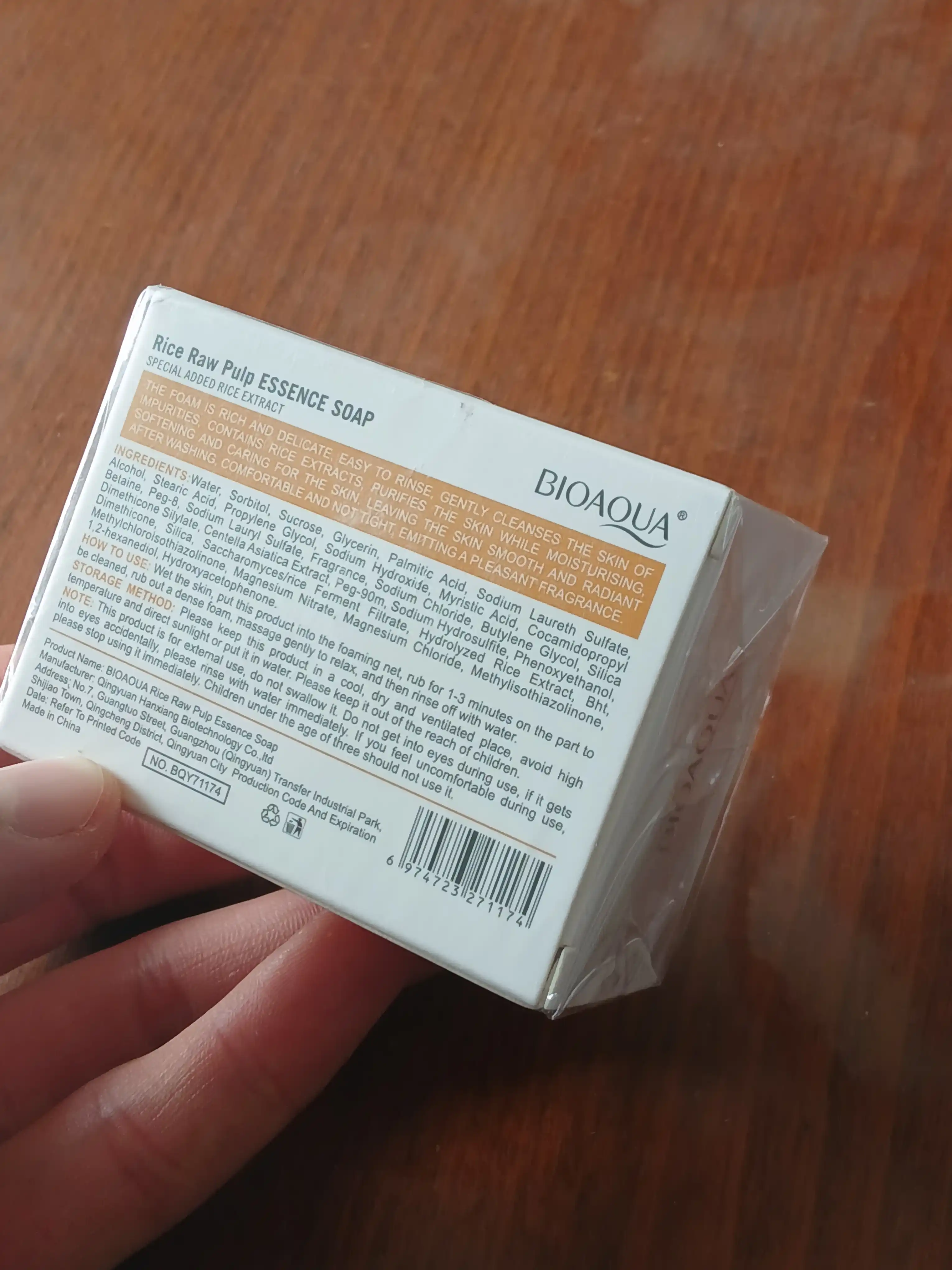 Oqartiruvchi sovun BIOAQUA, guruch ekstrakti bilan, yuz va tana uchun, 100 g