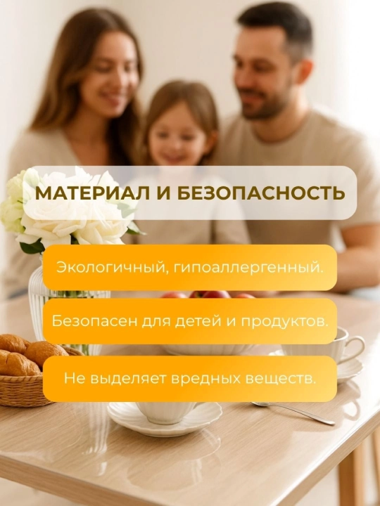 Stolda shaffof, silikon, egiluvchan suyuq shishali dasturxon