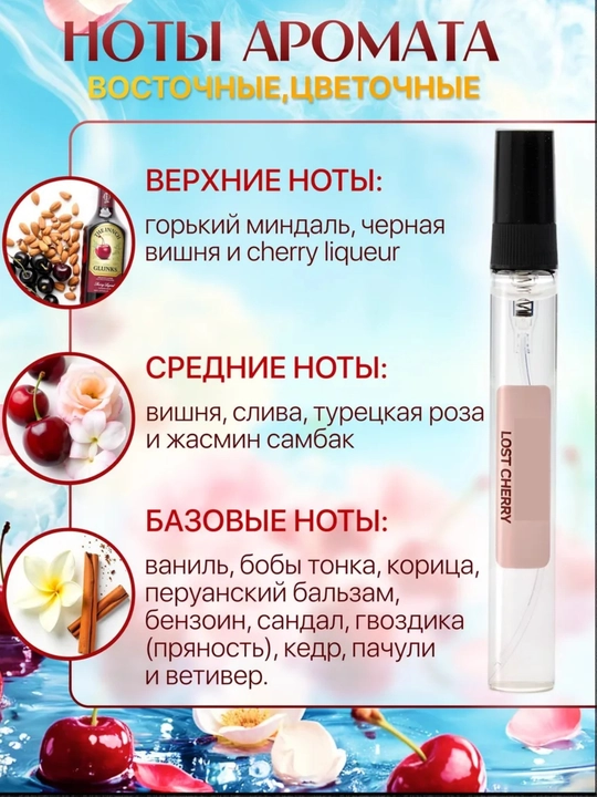 Parfyum, quyma raspiv idishda, Lost Cherry asosida,mini atir