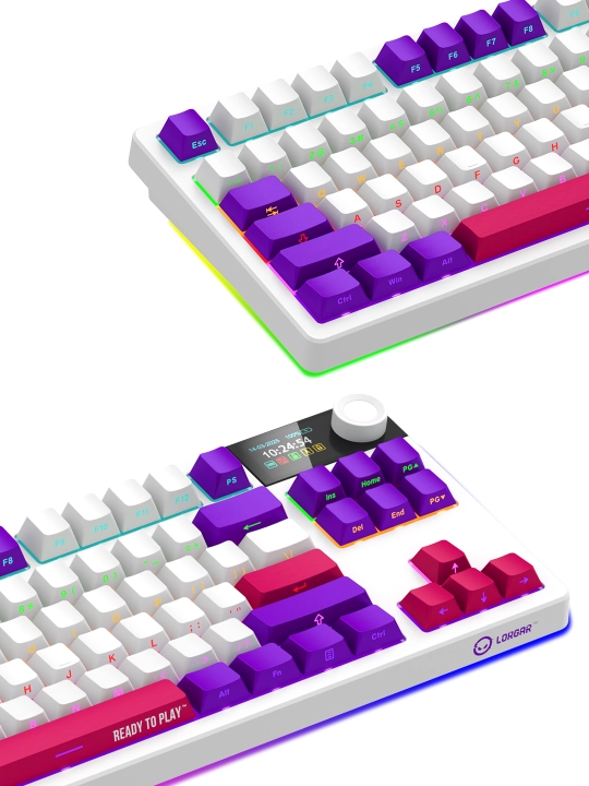 Gaming mexanik klaviatura Lorgar KBP70TKLW, ENG, RGB yoritgichli bilan