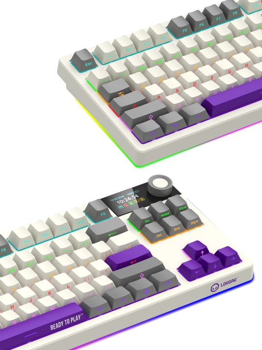 Gaming mexanik klaviatura Lorgar KBP70TKLW, ENG, RGB yoritgichli bilan
