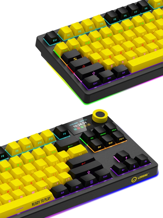 Gaming mexanik klaviatura Lorgar KBP70TKLW, ENG, RGB yoritgichli bilan