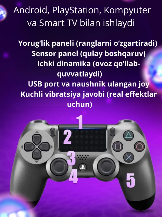 Har bir geymer uchun PS4 o‘yin geympadi - DualShock 4