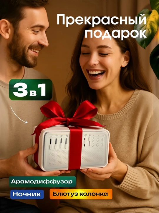 Увлажнитель воздуха, ультразвуковой аромадиффузор, ночник для дома, звуки природы, 200 мл