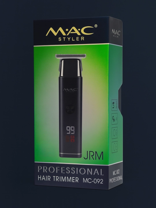 Машинка для стрижки волос MAC MC-092, беспроводная, с LED-дисплеем, для бороды