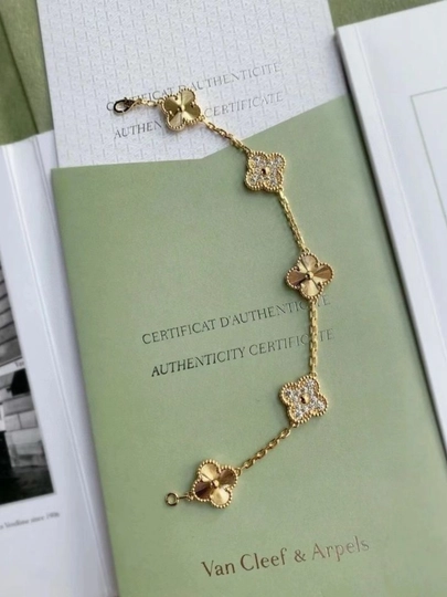 Браслеты для женщин и девушек Van Cleef, не меняет цвет и не темнеет — FSNLADY-2VANCLEEF-БЕЖЕВ