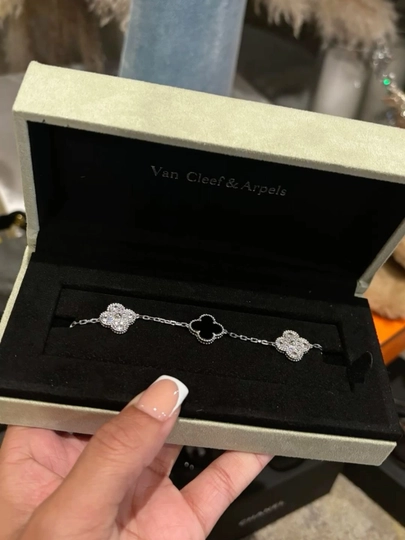 Браслеты для женщин и девушек Van Cleef, не меняет цвет и не темнеет — FSNLADY-2VANCLEEF-СЕРМЕТ