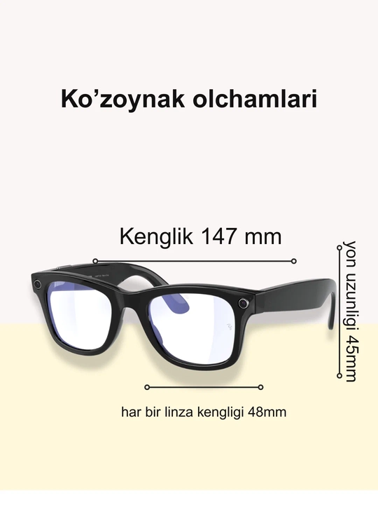 AI Smart Glasses -( 3 xil shishasi Oq-Qora,Jigarrang ),video olish, FH HD,16 GB hotira