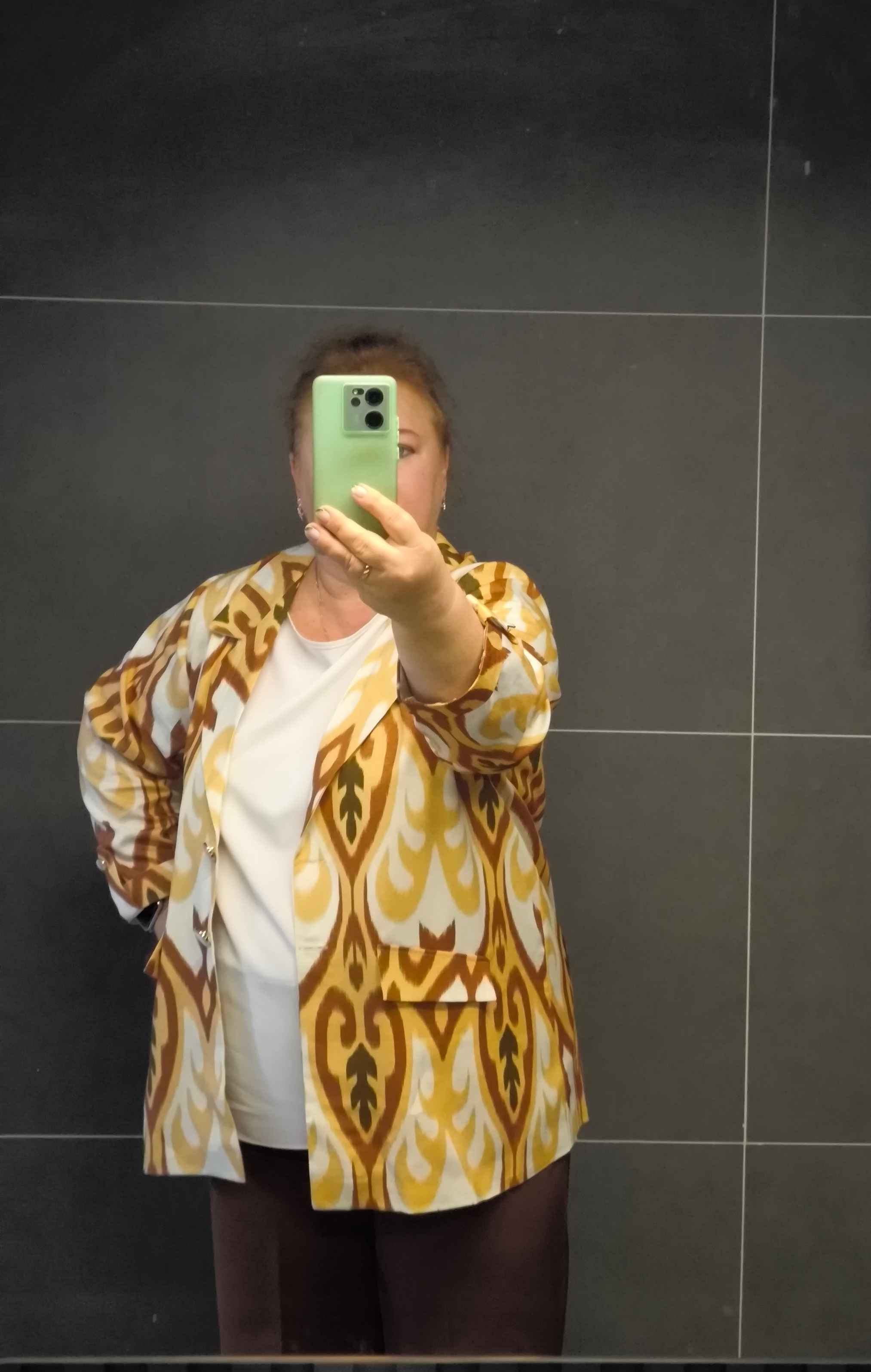 DEGO, ayollar kostyumi ikkilik: jaket va shim, ikat bosma, M-7XL o‘lchamlari